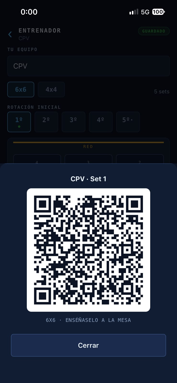 VB Rotate: código QR con la rotación del set para enseñar a la mesa